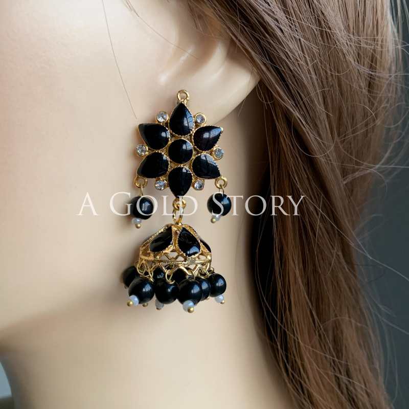 ASMARA MEENAKARI JHUMKAY BLACK