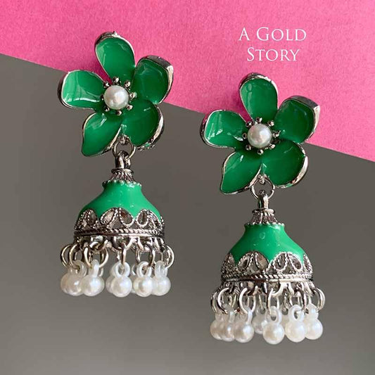 NAMAR MEENAKARI JHUMKAY GREEN