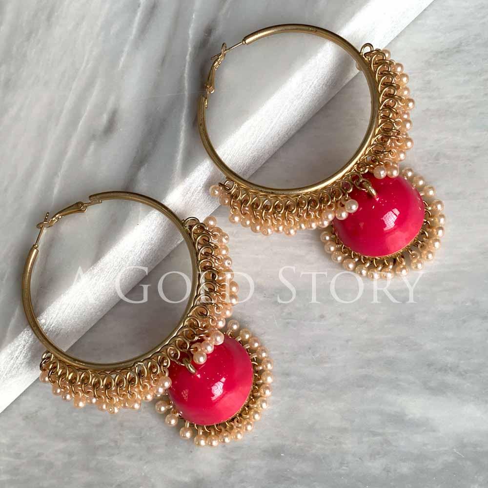 MADHU BALI JHUMKAY DEEP PINK - Basics by A Gold Story