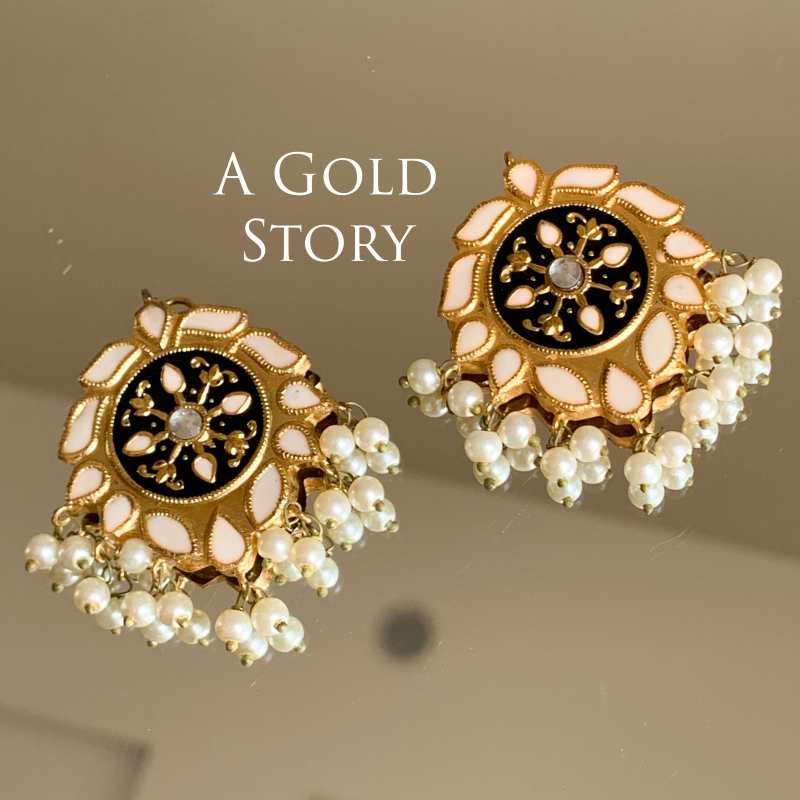 AMAYA MEENAKARI EARSUDS BLACK & WHITE