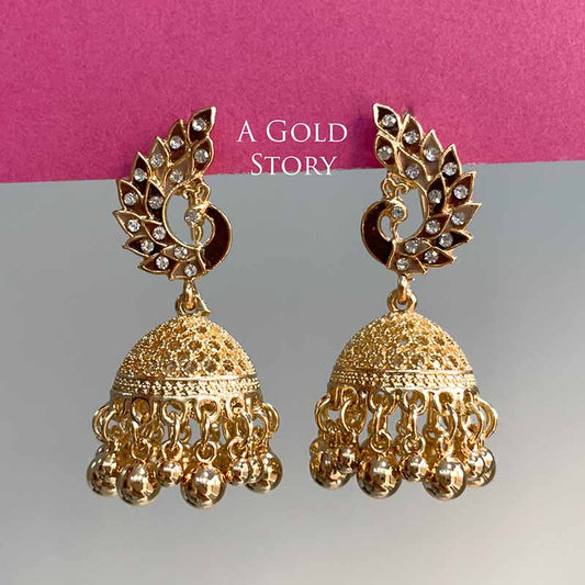 PEACOCOK JHUMKAY GOLDEN BROWN