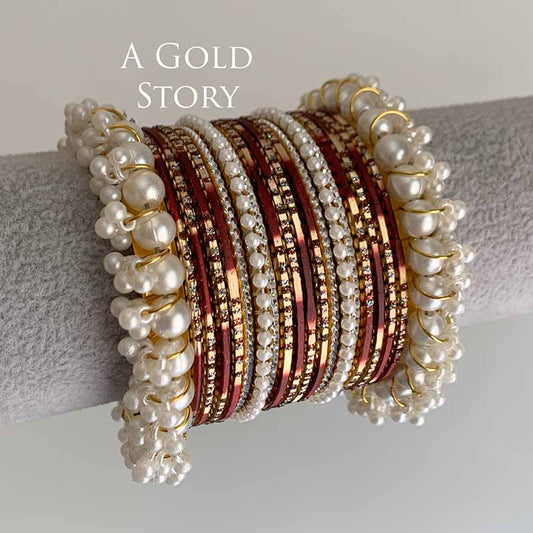 ELODIE BANGLES SET MAROON