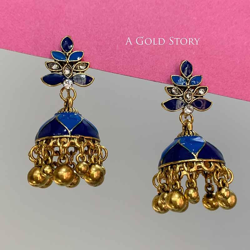 RIMSHA MEENAKARI JHUMKAY BLUE