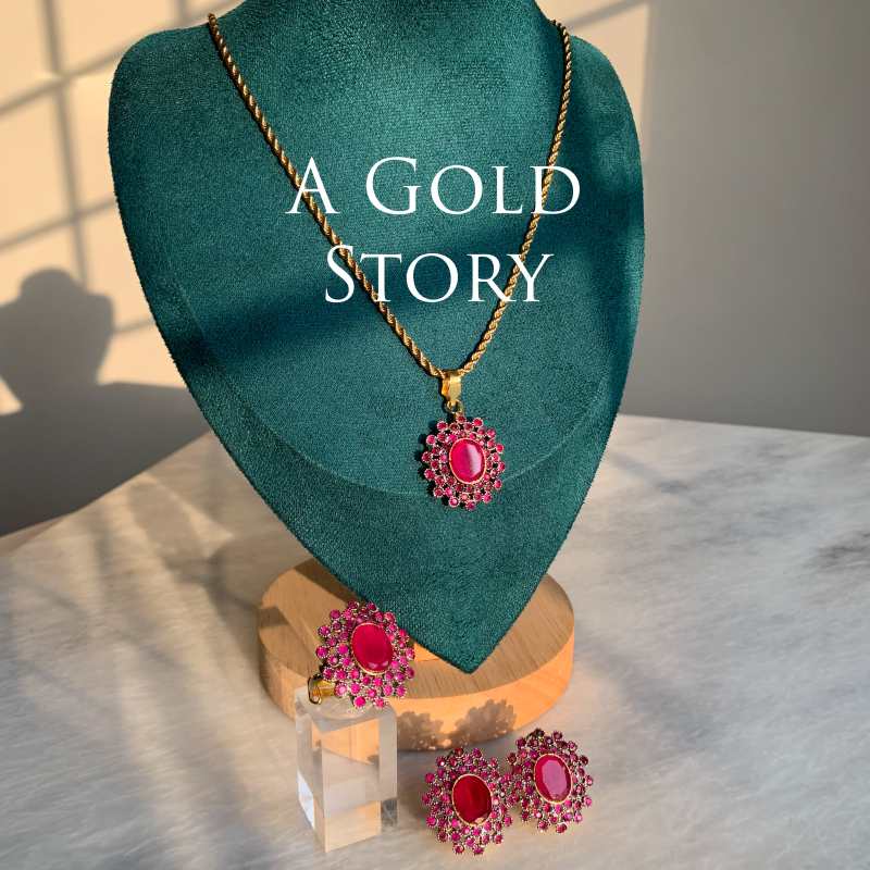 AARIFA PENDANT SET RUBY