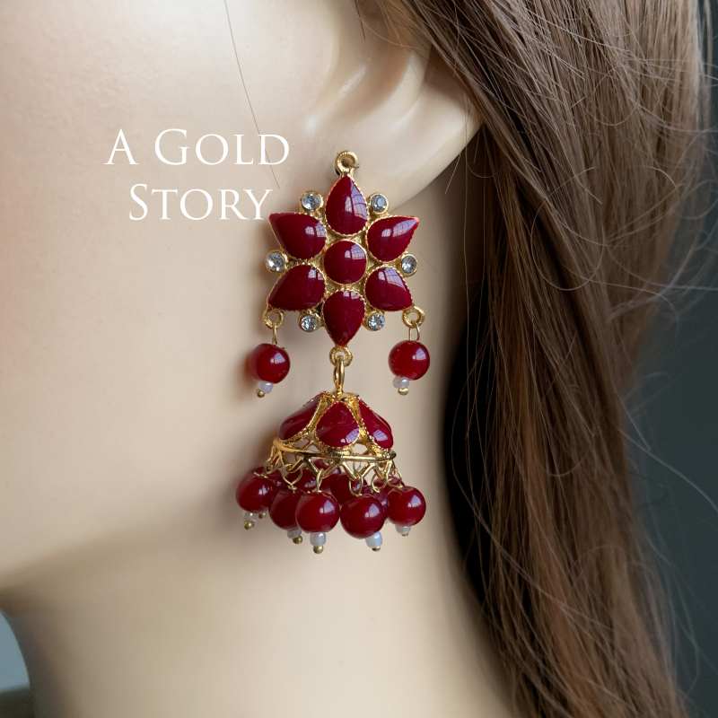 ASMARA MEENAKARI JHUMKAY MAROON