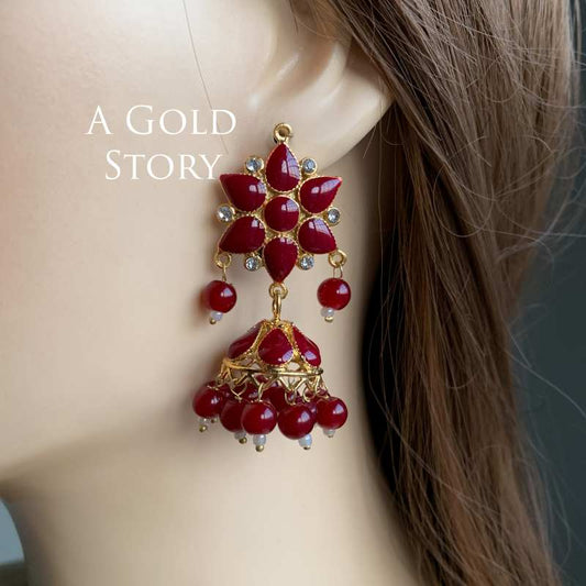 ASMARA MEENAKARI JHUMKAY MAROON