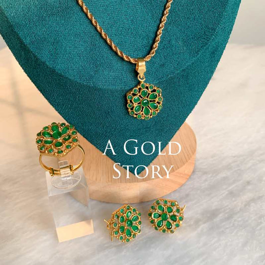 AABASAH PENDANT SET GREEN