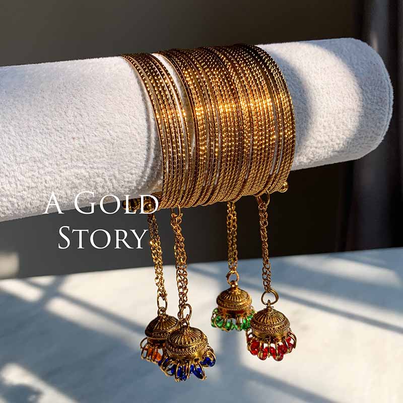 REEM BANGLES BRACELET GOLDEN