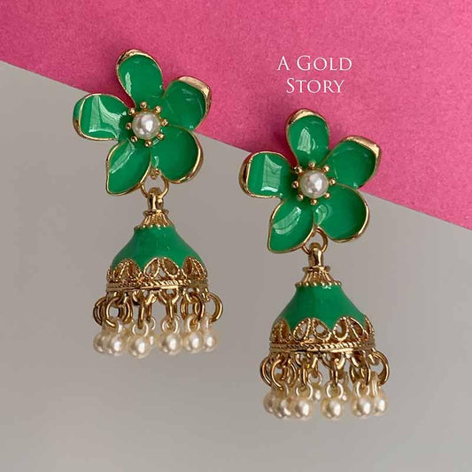 NAMAR MEENAKARI JHUMKAY GREEN