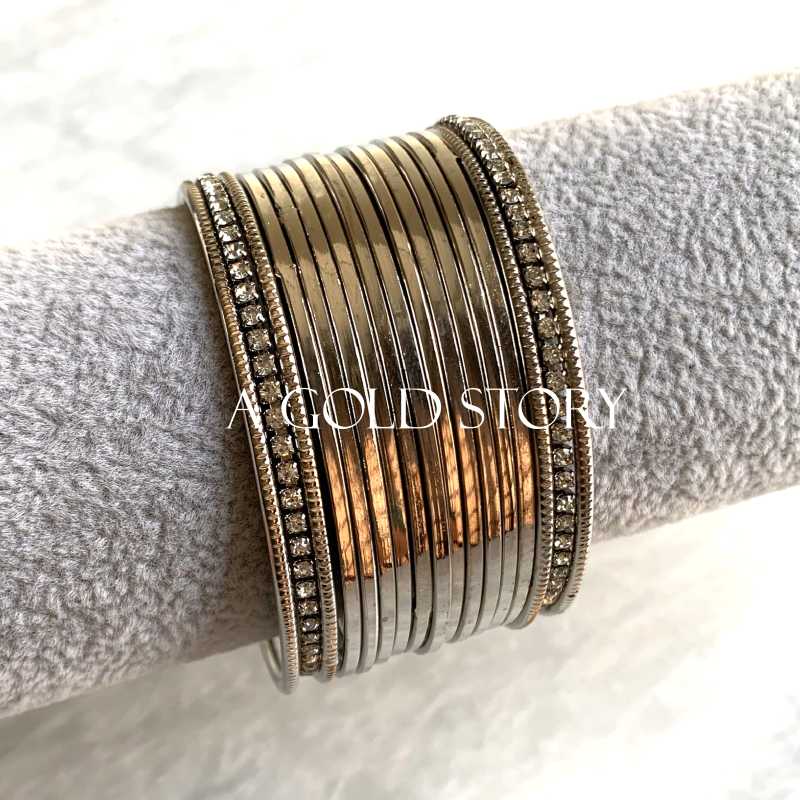 USWA INDIAN METAL BANGLES SET SILVER