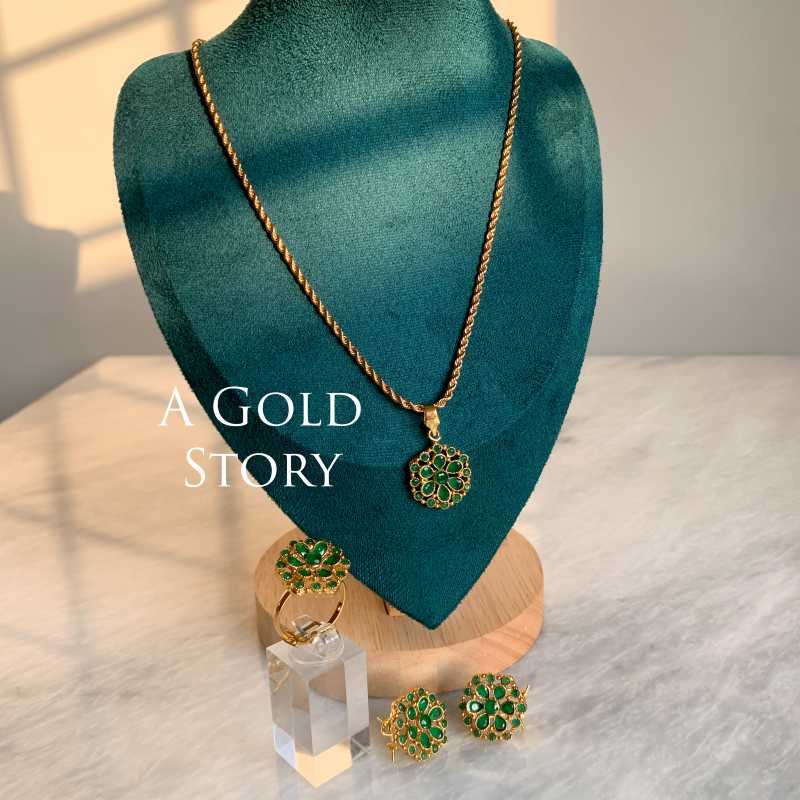 AABASAH PENDANT SET GREEN
