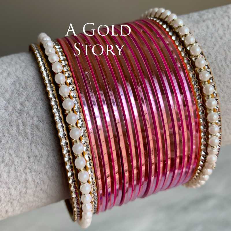 JENNA GLOSS BANGLES SET PINK