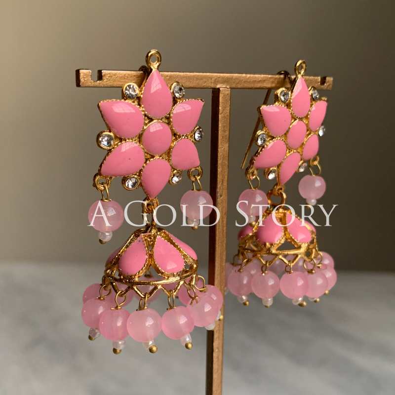 ASMARA MEENAKARI JHUMKAY PINK