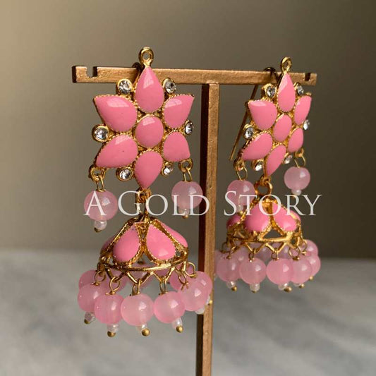 ASMARA MEENAKARI JHUMKAY PINK