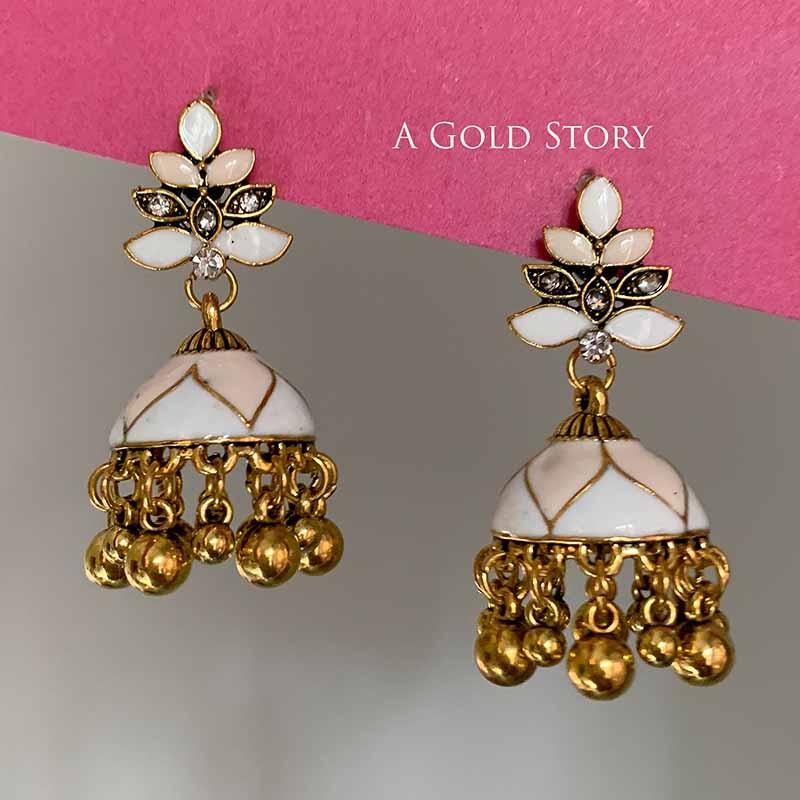 RIMSHA MEENAKARI JHUMKAY WHITE