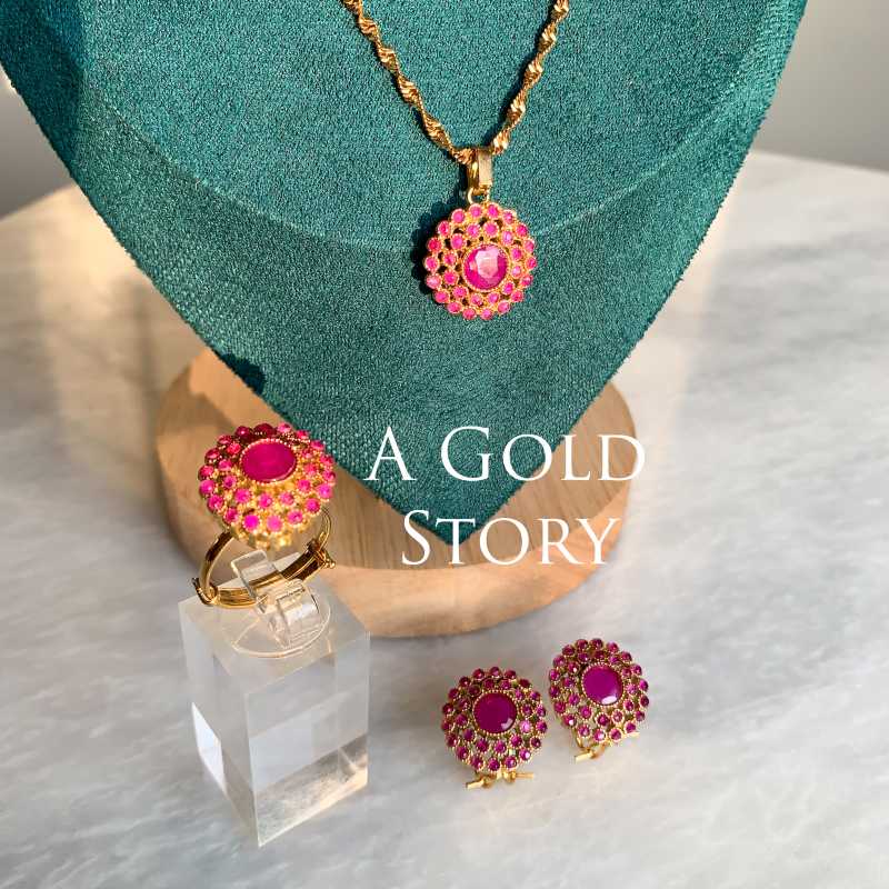 ALHINA PENDANT SET RUBY