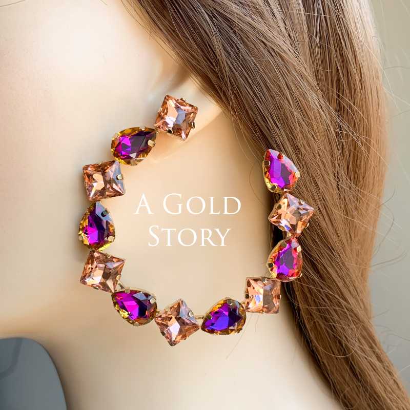 FABEEHA EARRINGS PINK