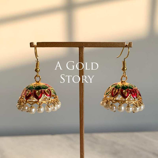 CANDY JHUMKIS RED & GREEN