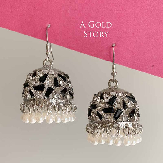 JUMANA JHUMKAY SILVER BLACK