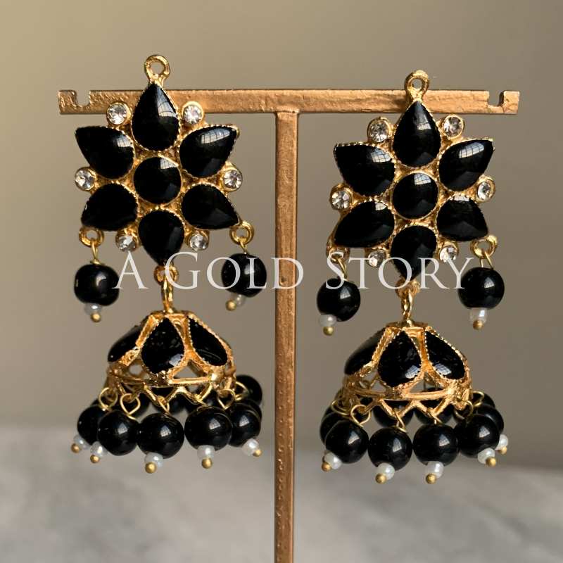 ASMARA MEENAKARI JHUMKAY BLACK