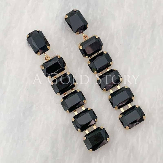 HADIA SHOWER EARRINGS BLACK