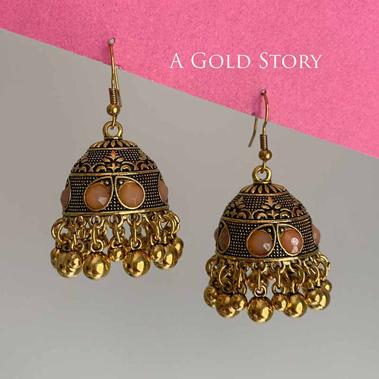 FATIN EARRINGS GOLDEN DARK BEIGE