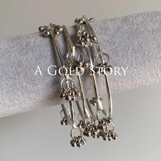 DHANIA KASHMIRI BANGLES SET SILVER