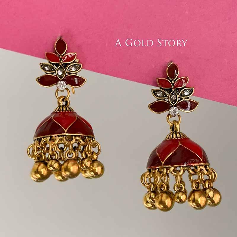 RIMSHA MEENAKARI JHUMKAY MAROON