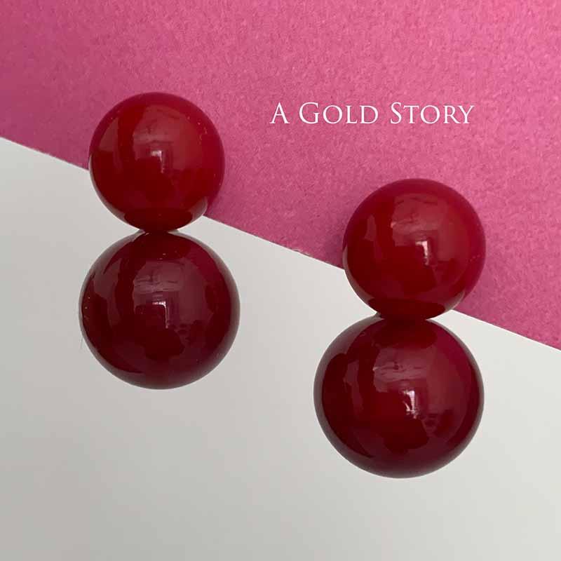 MAHA EARRINGS RED PEARL