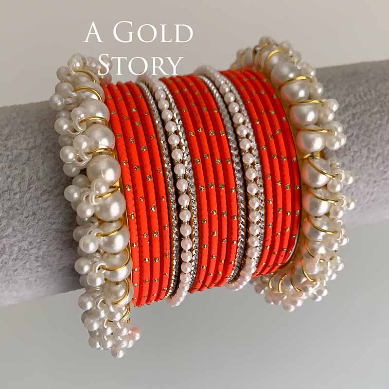 ADAA BANGLES SET ORANGE