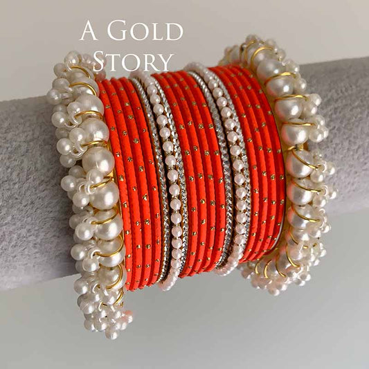 ADAA BANGLES SET ORANGE