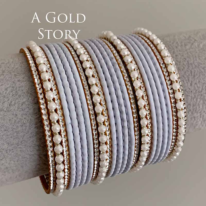 AROOBA BANGLES SET WHITE