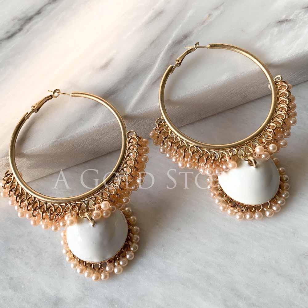 MADHU BALI JHUMKAY WHITE - Basics by A Gold Story