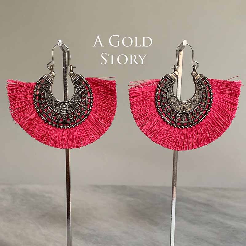ARZOO EARRINGS HOT PINK