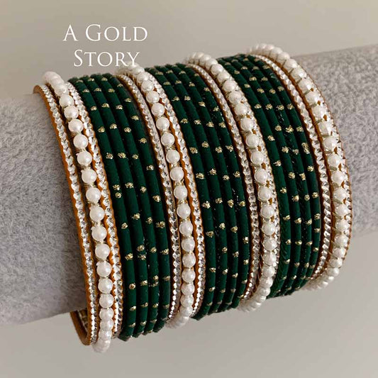 JANNAT BANGLES SET EMERALD GREEN