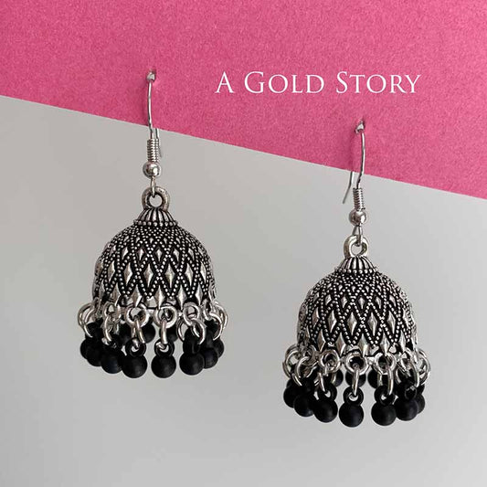SUHA JHUMKIS SILVER BLACK