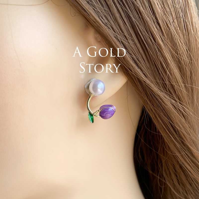 CECILIA EARSTUDS PURPLE