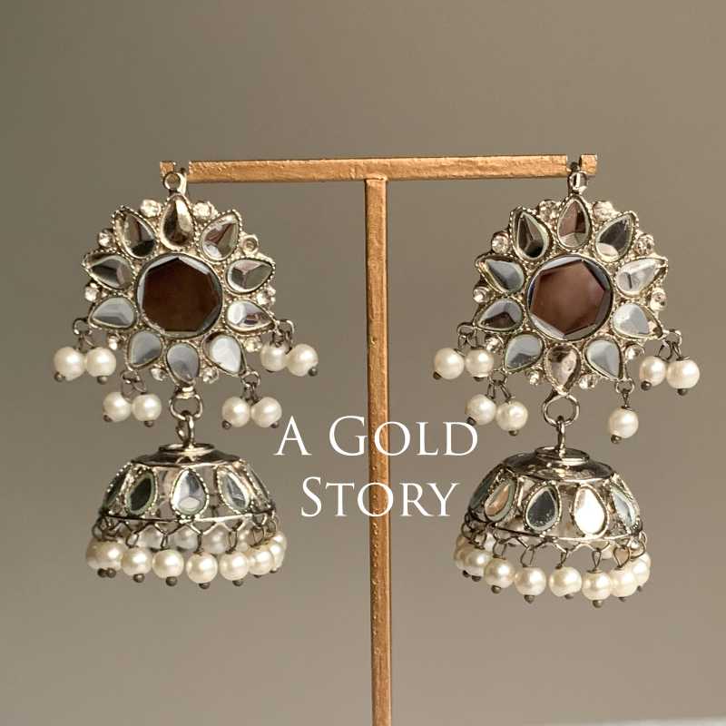 AAINA KUNDAN JHUMKAY SILVER