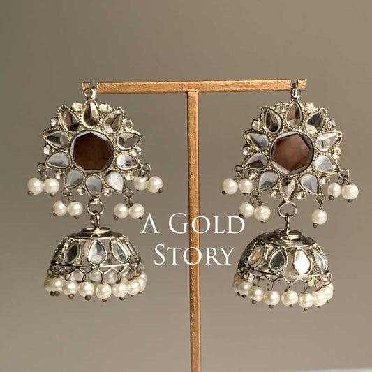 AAINA KUNDAN JHUMKAY SILVER