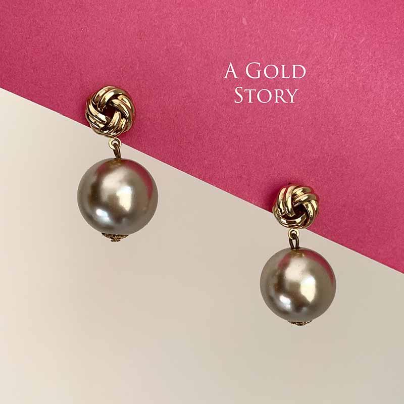 DINA EARRINGS COPPER PEARL