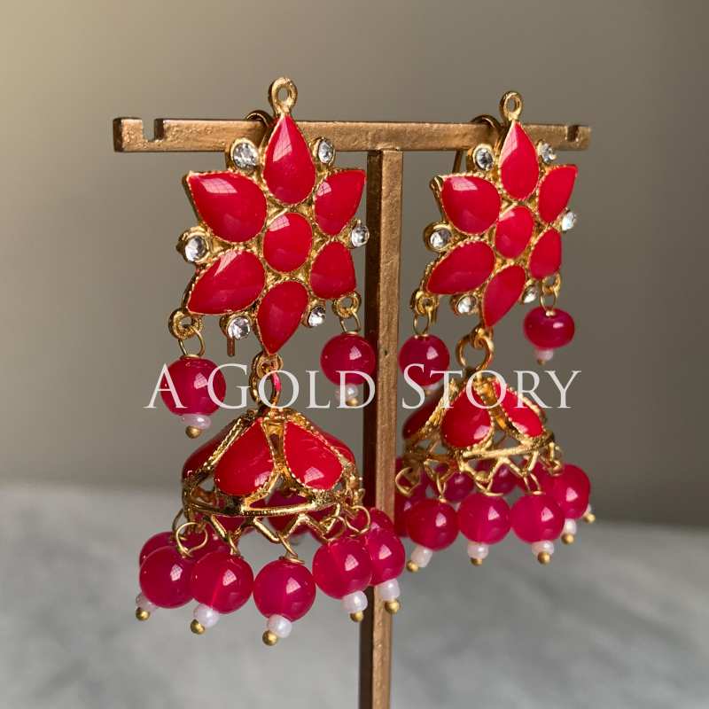 ASMARA MEENAKARI JHUMKAY MAGENTA