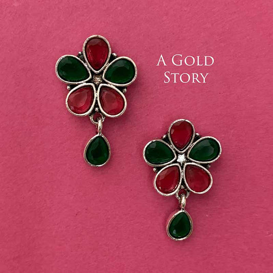 MAYSA EARRINGS GREEN AND RED
