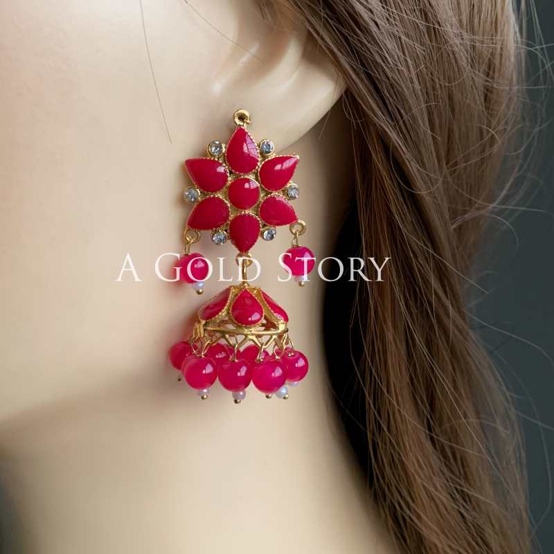 ASMARA MEENAKARI JHUMKAY MAGENTA