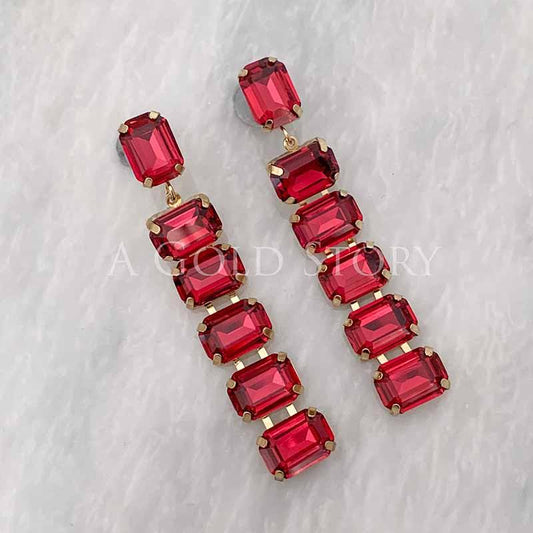 HADIA SHOWER EARRINGS MAROON