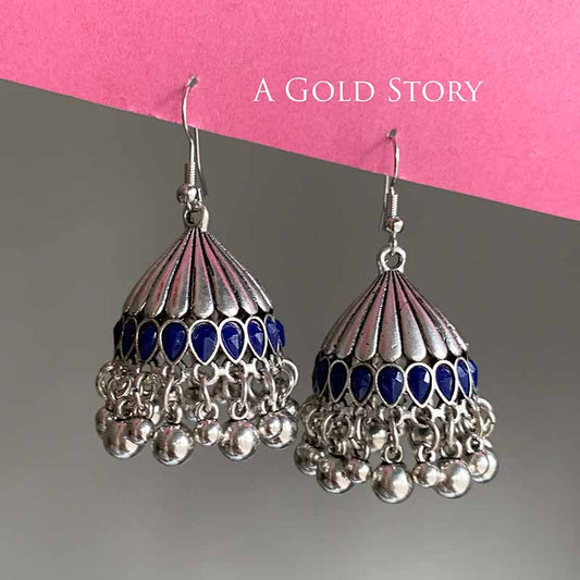 REEM JHUMKAY SILVER BLUE