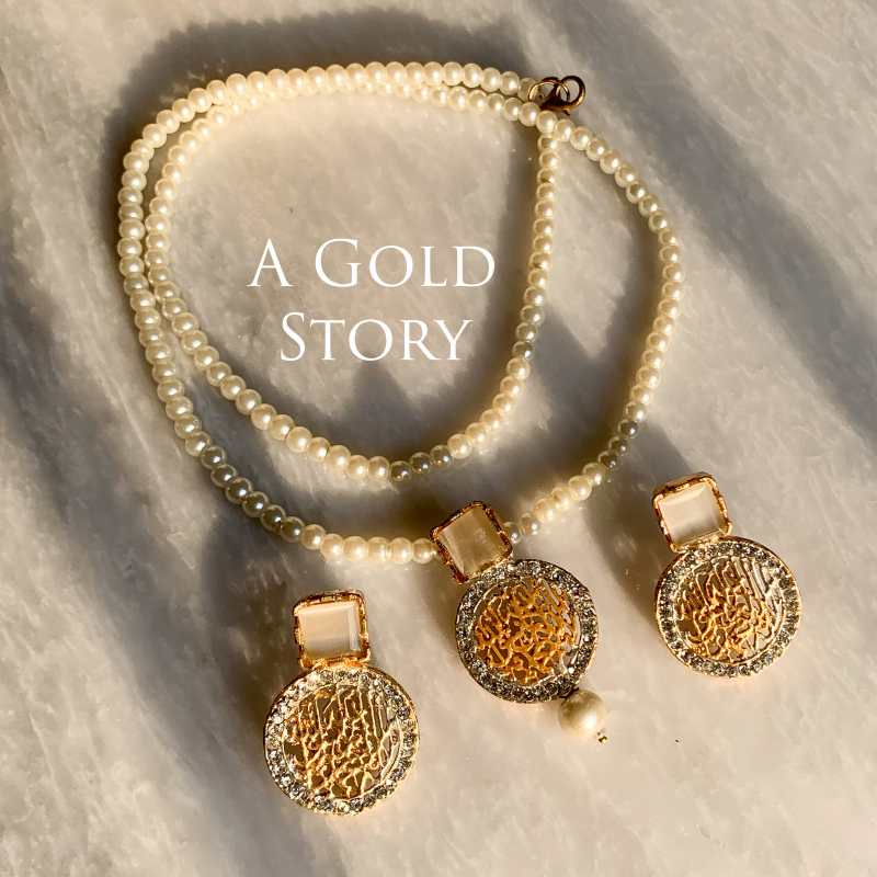 QALMA NECKLACE SET PEARL