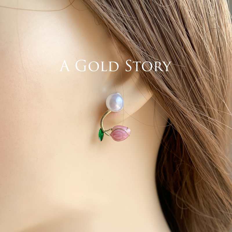 CECILIA EARSTUDS PINK