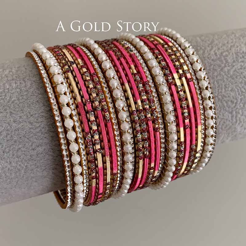 KINSLEY BANGLES SET PINK