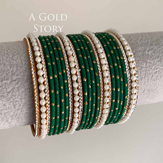 JANNAT BANGLES SET GREEN