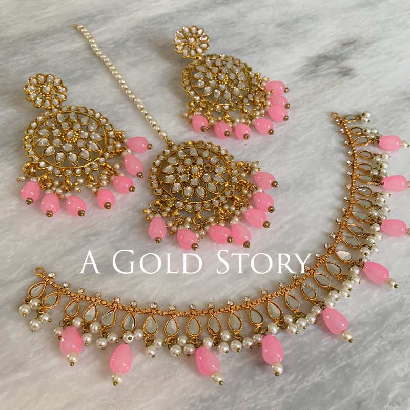 MANHA NECKLACE SET PINK